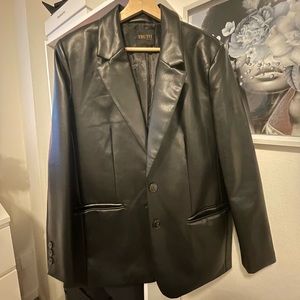 truth by republic faux leather blazer